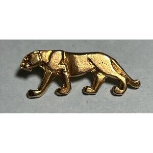 Panther Brass Tone Brooch Pin